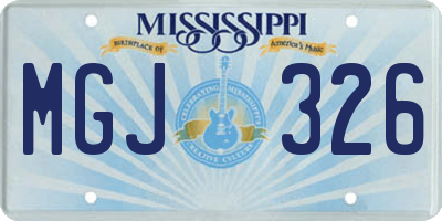 MS license plate MGJ326