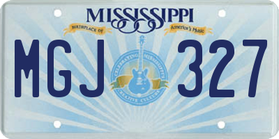 MS license plate MGJ327