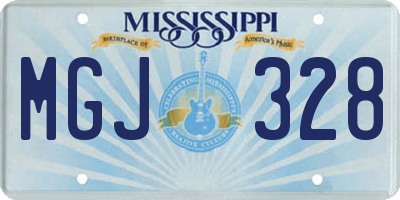 MS license plate MGJ328
