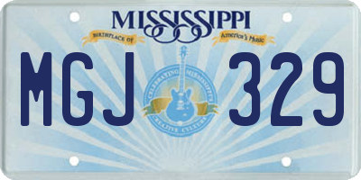 MS license plate MGJ329
