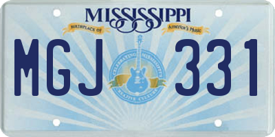 MS license plate MGJ331