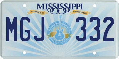 MS license plate MGJ332