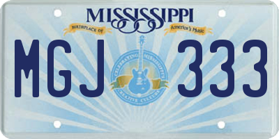 MS license plate MGJ333