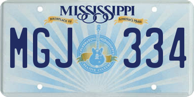 MS license plate MGJ334