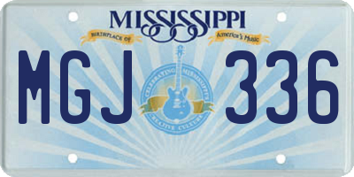 MS license plate MGJ336