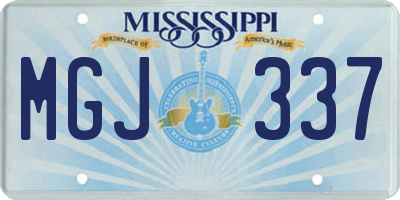 MS license plate MGJ337