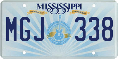 MS license plate MGJ338