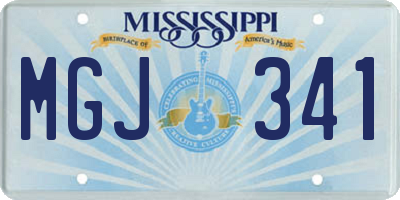 MS license plate MGJ341