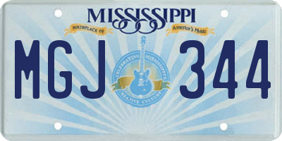MS license plate MGJ344