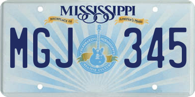 MS license plate MGJ345
