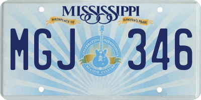 MS license plate MGJ346