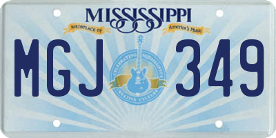 MS license plate MGJ349
