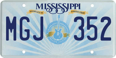 MS license plate MGJ352