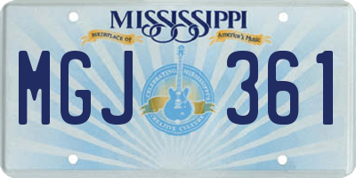 MS license plate MGJ361