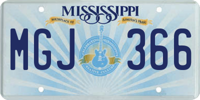 MS license plate MGJ366
