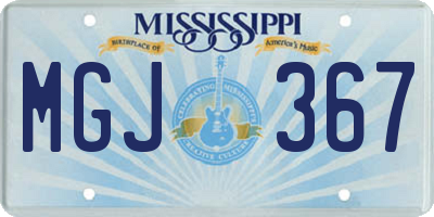 MS license plate MGJ367