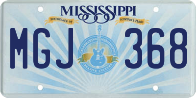 MS license plate MGJ368