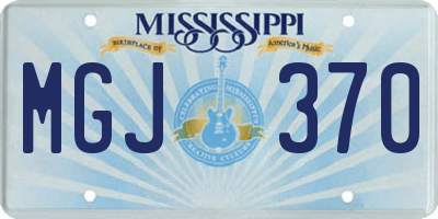 MS license plate MGJ370