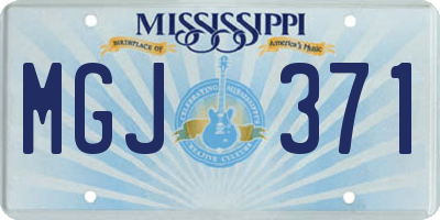 MS license plate MGJ371