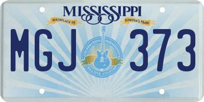 MS license plate MGJ373