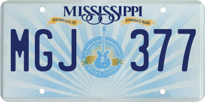 MS license plate MGJ377