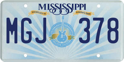 MS license plate MGJ378