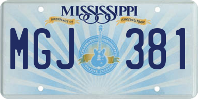 MS license plate MGJ381