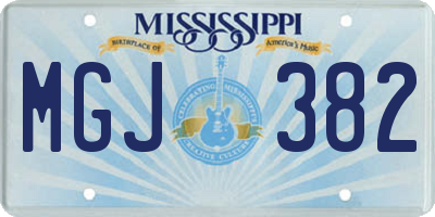 MS license plate MGJ382