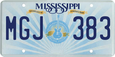 MS license plate MGJ383