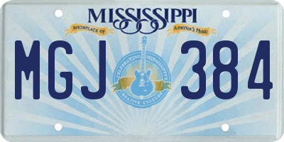 MS license plate MGJ384