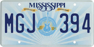 MS license plate MGJ394