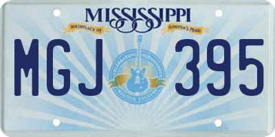MS license plate MGJ395