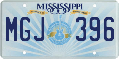 MS license plate MGJ396