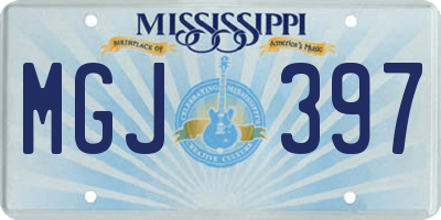 MS license plate MGJ397