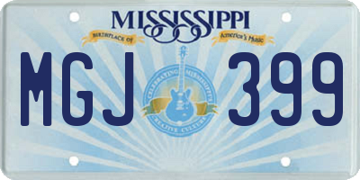 MS license plate MGJ399