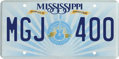 MS license plate MGJ400