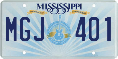 MS license plate MGJ401