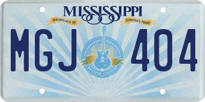 MS license plate MGJ404