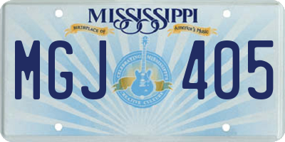 MS license plate MGJ405