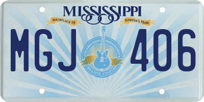MS license plate MGJ406