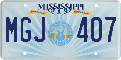 MS license plate MGJ407