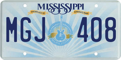 MS license plate MGJ408