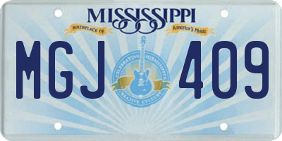 MS license plate MGJ409