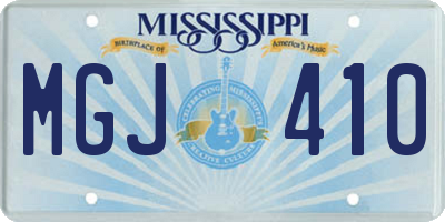 MS license plate MGJ410
