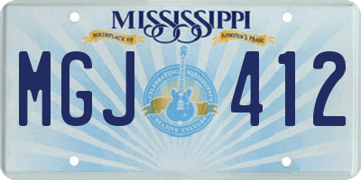 MS license plate MGJ412