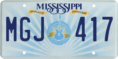 MS license plate MGJ417