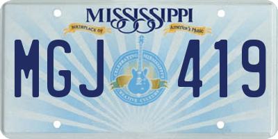 MS license plate MGJ419