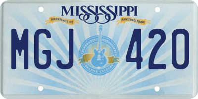 MS license plate MGJ420