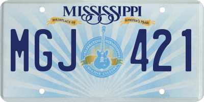 MS license plate MGJ421