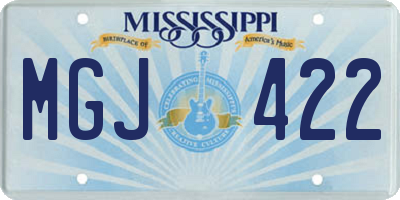 MS license plate MGJ422